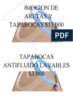 Promocion de Caretas y Tapabocas