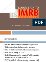 An Introduction To IMRB (Indian Marketing Research Bureau)