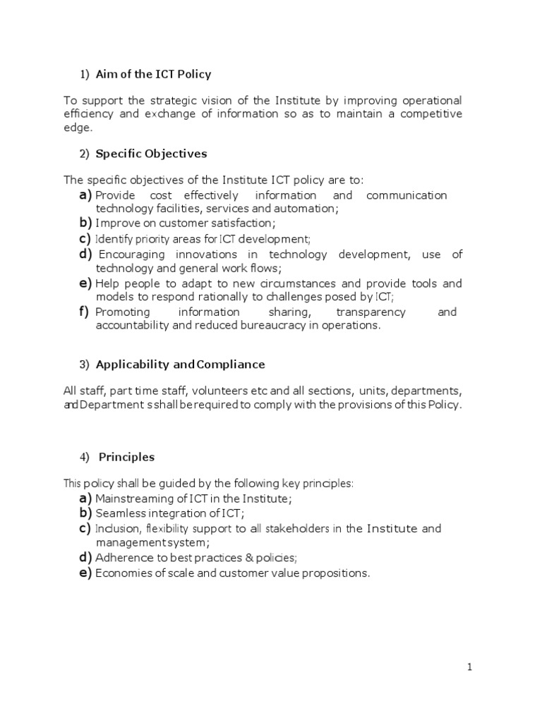 Data and ICT - Policy | PDF | Password | Computer Virus