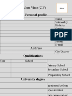 Curriculum Vitae (C.V) : Personal Profile