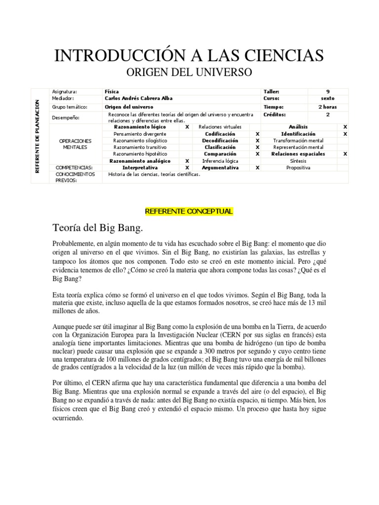 Teoría del Big Bang y el Origen del Universo | PDF | Big Bang | Universo