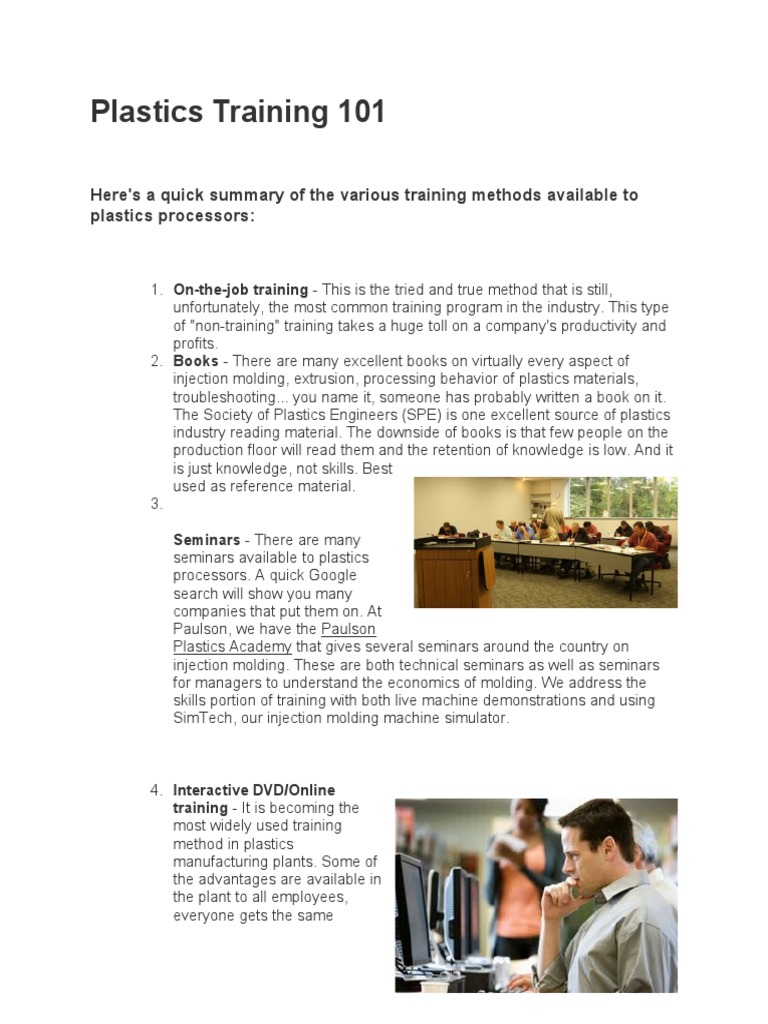 Effective Plastics Training Methods | PDF | Simulation | Learning