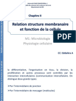 Relation Structure Membranaire Et Fonction de La Cellule