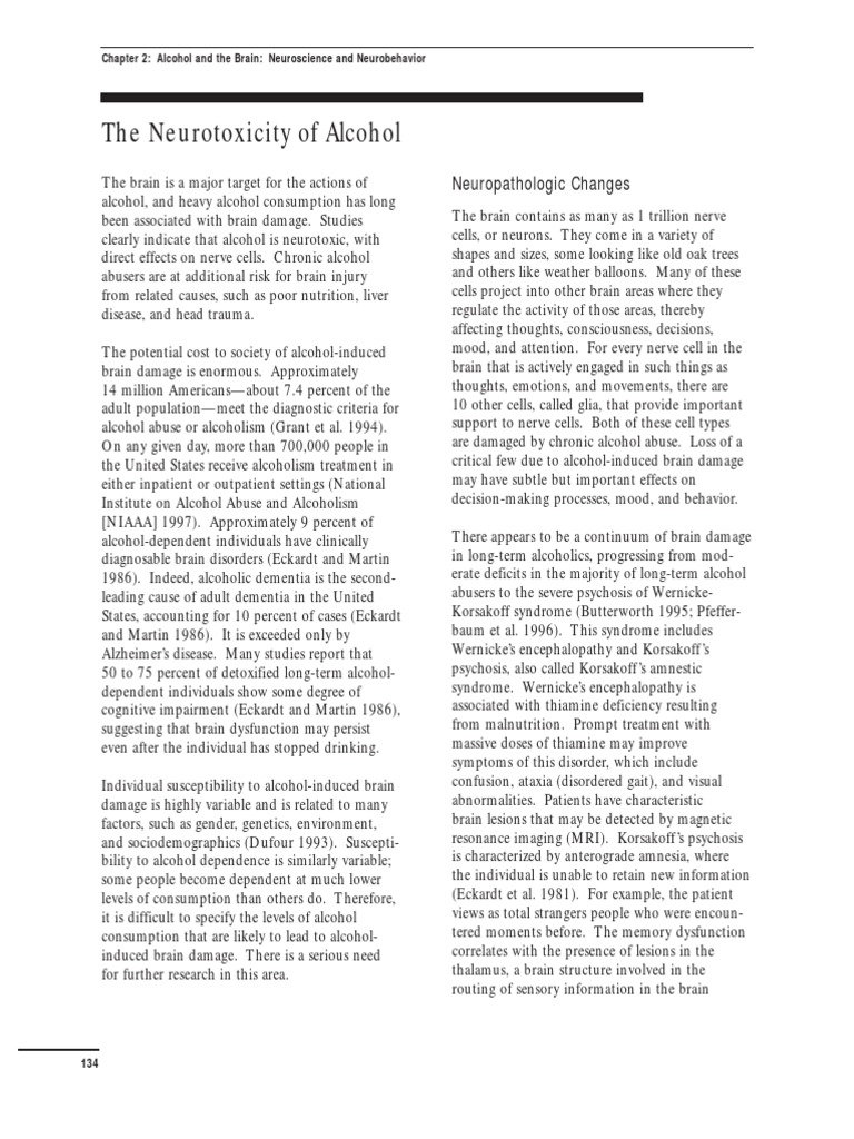 Neuropathological Changes in the Brain Due to Chronic Alcohol Abuse ...