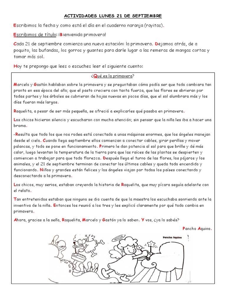 Actividades educativas del 21 al 25 de septiembre | PDF | Temporada de ...
