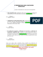 Cambio de Temperatura de Contantes Especiales