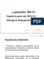 Resolución 782/13 regulación intervención acompañantes educativos