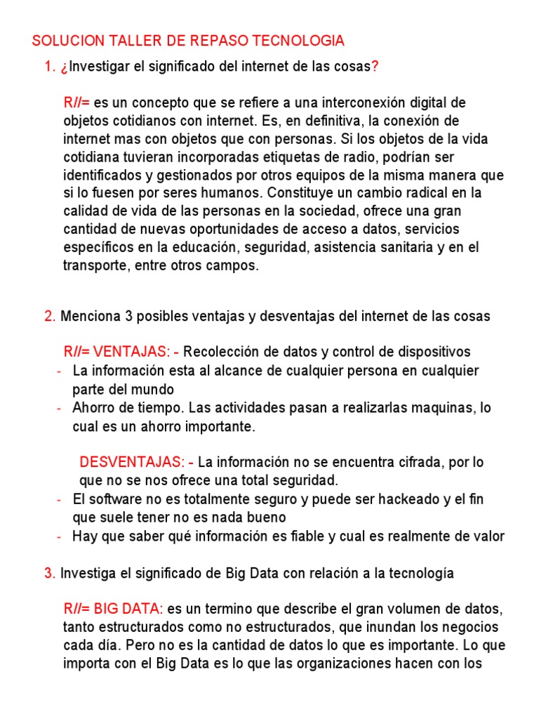 TECNOLOGIA | PDF | Big Data | Internet de las Cosas