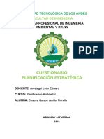 Cuestionario Planificación Estratégica: Escuela Profesional de Ingeniería Ambiental Y RR - NN