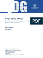 Roba Pero Hace?: An Experimental Test of The Competence-Corruption Tradeoff Hy-Pothesis in Spain and Sweden