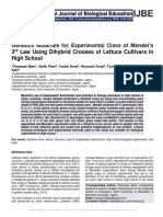 Genetics Materials For Experimental Class of Mendel's 3rd Law Using Dihybrid Crosses of Lettuce Cultivars in High School