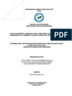 Valor Económico Agregado (Eva) Como Resultado de La Gestión Financiera de La Empresa Valerio's Shoes SRL, Periodo 2014-2016