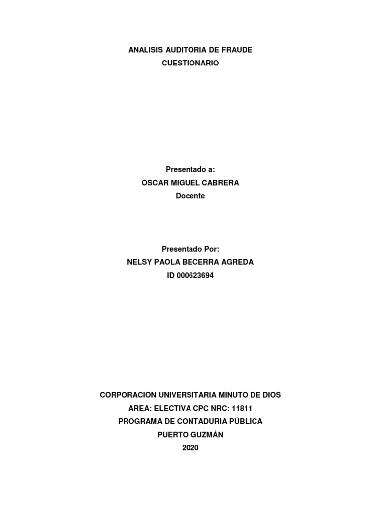 Analisis Auditoria de Fraude | PDF | Auditoría | Contralor