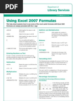 Excel 2007 Formulas 1