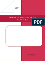 Especificaciones Técnicas Progreso Clausura