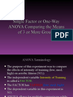 Single Factor or One-Way ANOVA Comparing The Means of 3 or More Groups