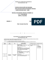 Plan Semanal - 2019 - 2020 - Matemáticas - 1º C - D - Hernán Poot Pat