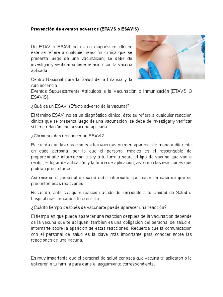 ESAVI | PDF | Vacunas | Ciencias de la Salud