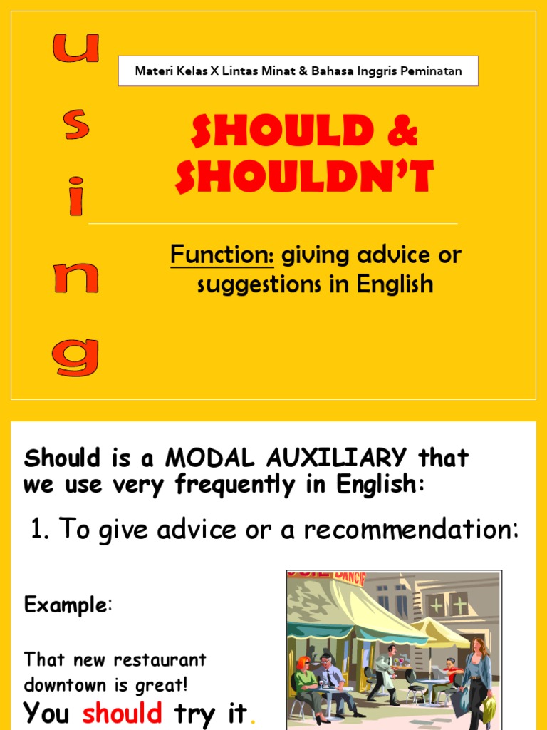 Functions and Usage of the Modal Auxiliary 'Should' in English: Giving ...