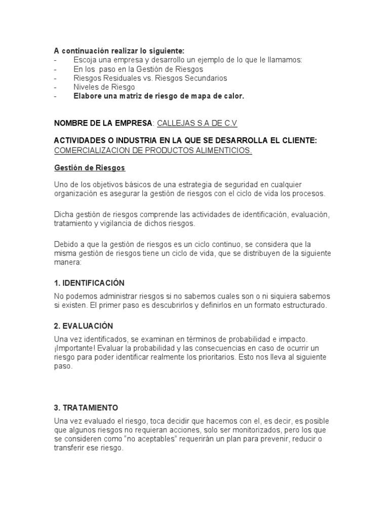 Matriz de Riesgo | PDF | Gestión de riesgos | Riesgo