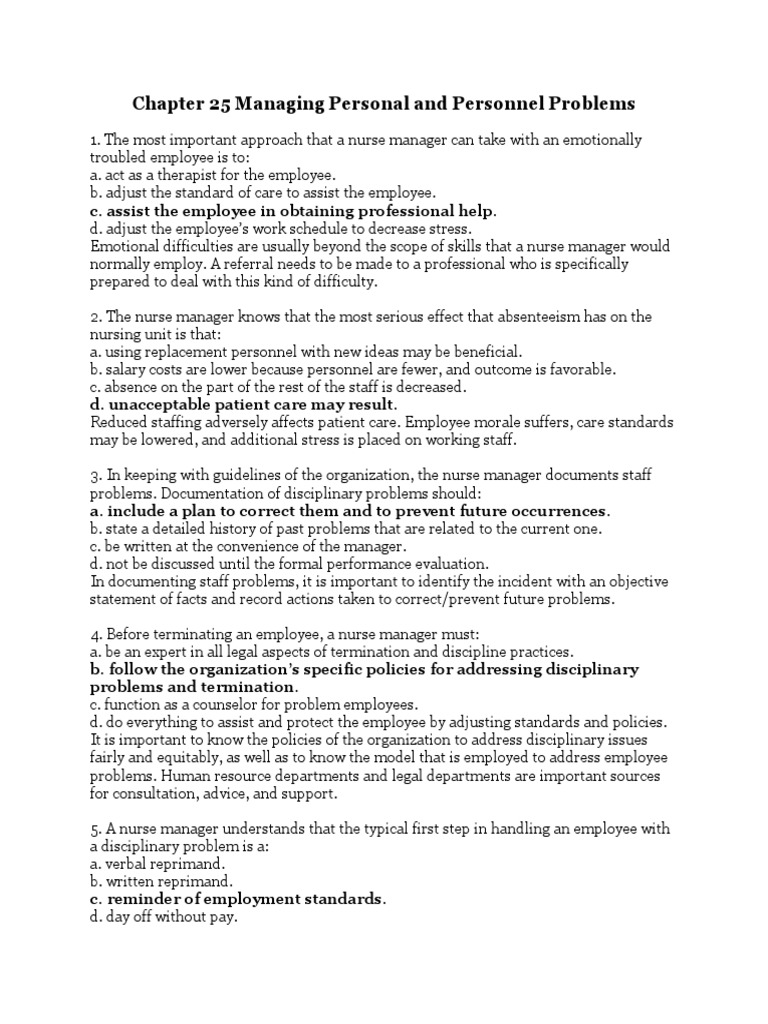 Chapter 25 Managing Personal and Personnel Problems | PDF | Competence ...