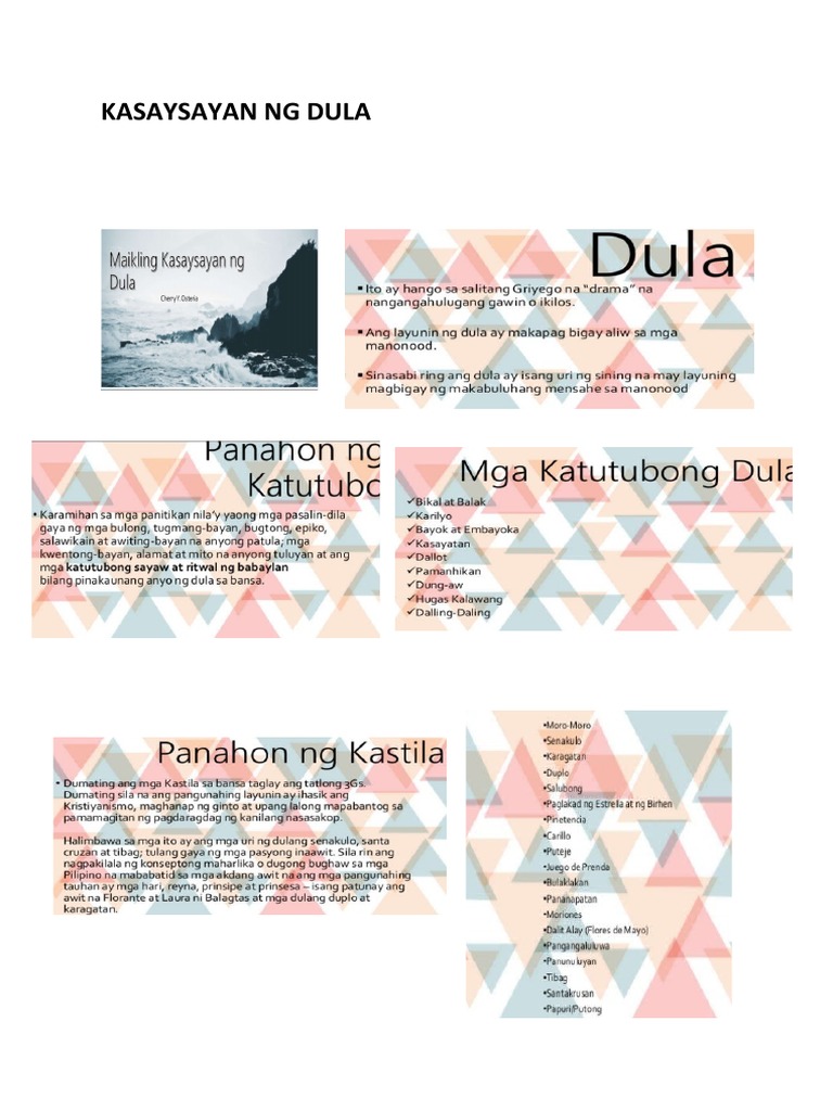 Kasaysayan NG Dula | PDF