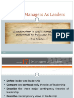 CHP 17: Managers As Leaders