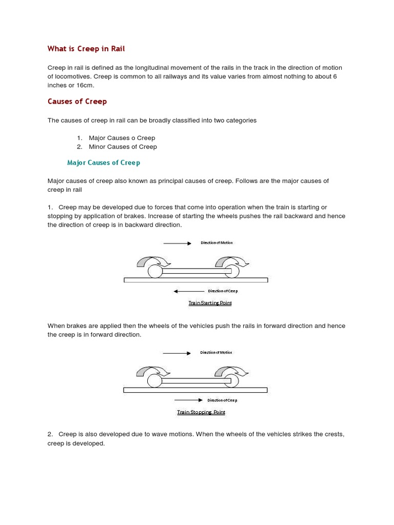 What Is Creep in Rail PDF Track (Rail Transport) Creep (Deformation)