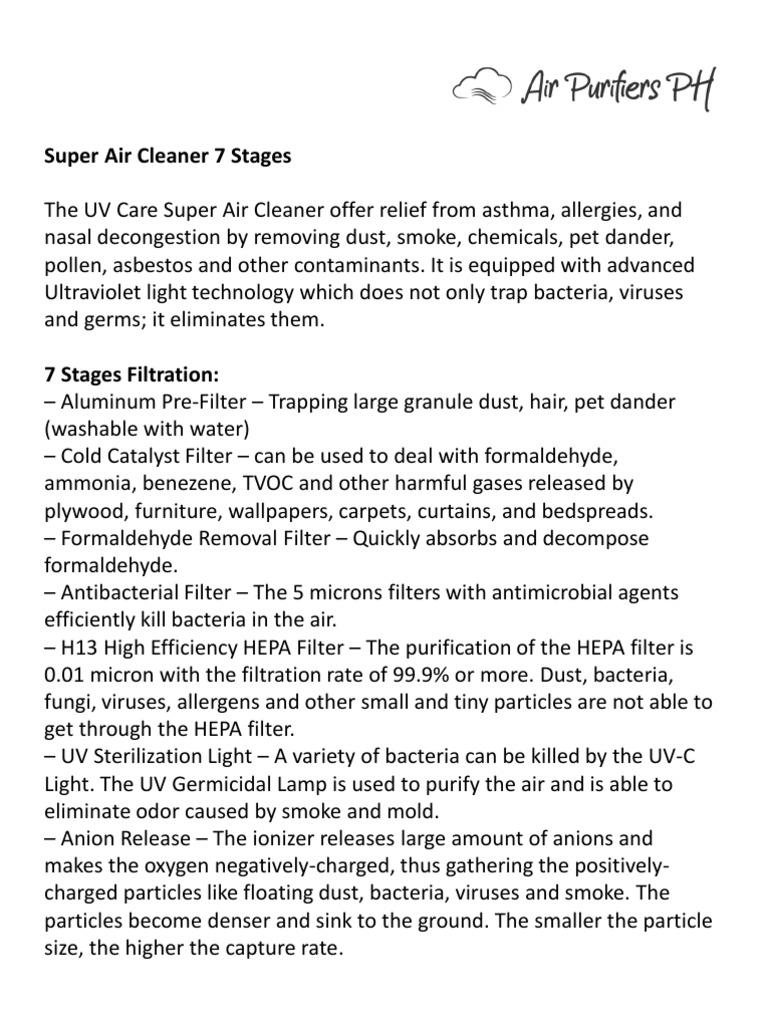 7-Stage Air Purifier Overview | PDF
