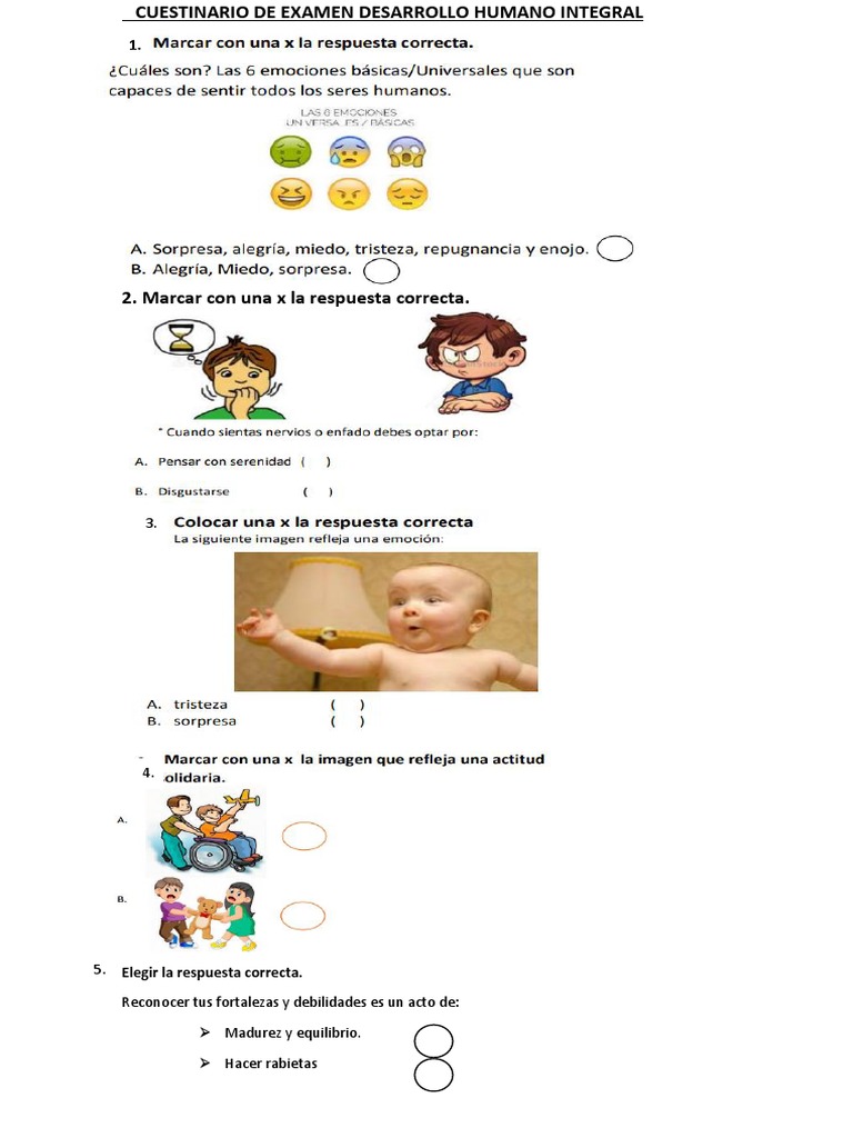 Cuestionario de Desarrollo Humano Integral | PDF