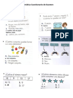 Para Realizar Matemática Cuestionario de Examen PDF