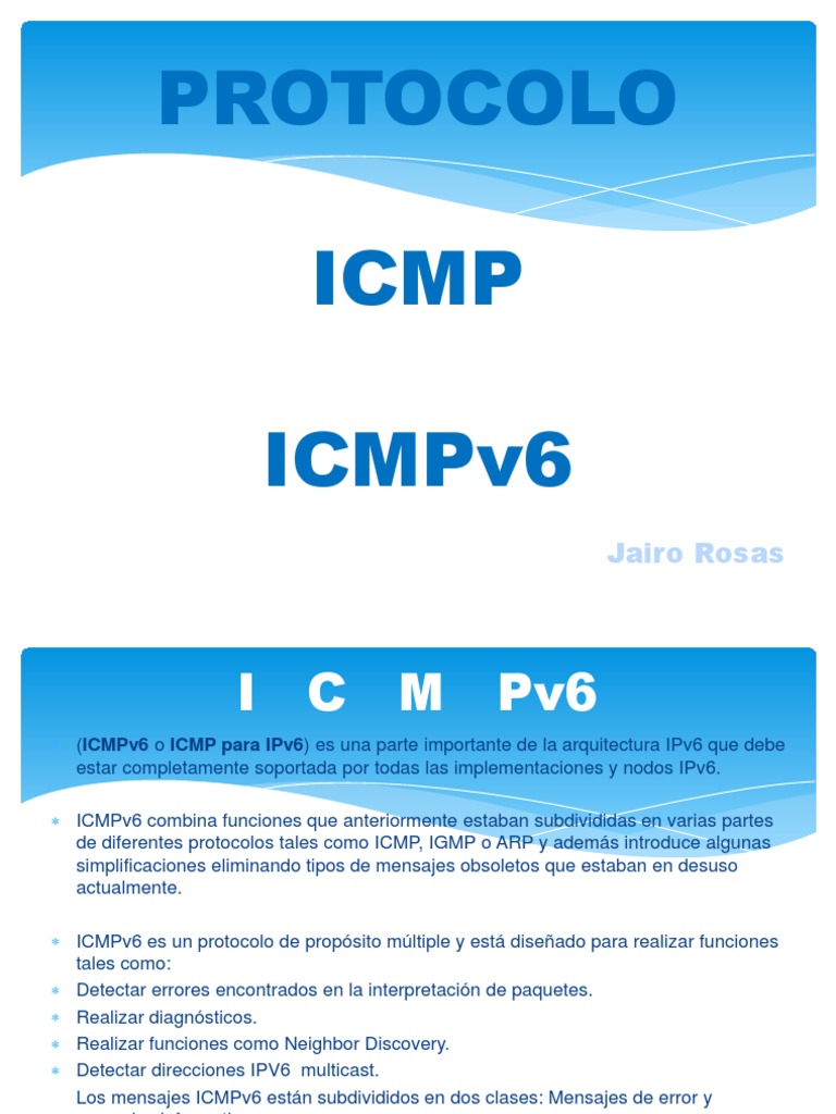 Guía Completa de ICMPv6 | PDF | Protocolos de capa de red | Transmisión ...