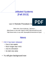 Distributed Systems (Fall 2013) : Lec 4: Remote Procedure Calls (RPC)