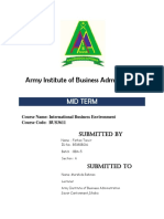 Army Institute of Business Administration: Mid Term