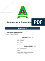 Army Institute of Business Administration: Assignment