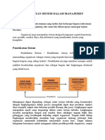 Pendekatan Sistem Dalam Manajemen