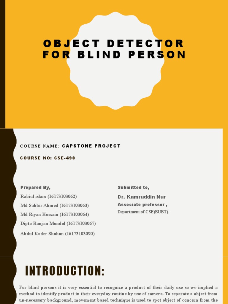 Object Detection System for the Blind | PDF | Artificial Intelligence ...