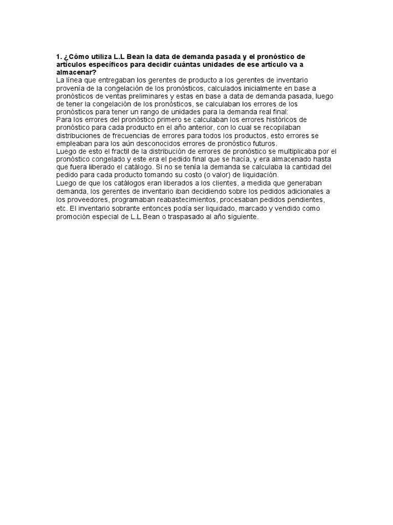 Gestión de Inventario en L.L. Bean | PDF