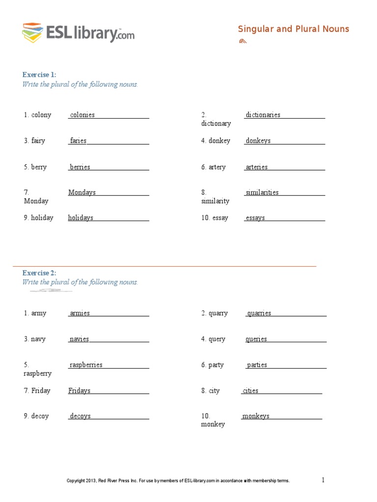 Singular - and - Plural - Nouns ULADECH 2020 | PDF | Grammatical Number ...