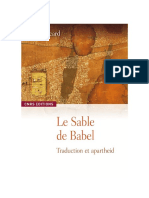 Le Sable de Babel. Traduction Et Apartheid