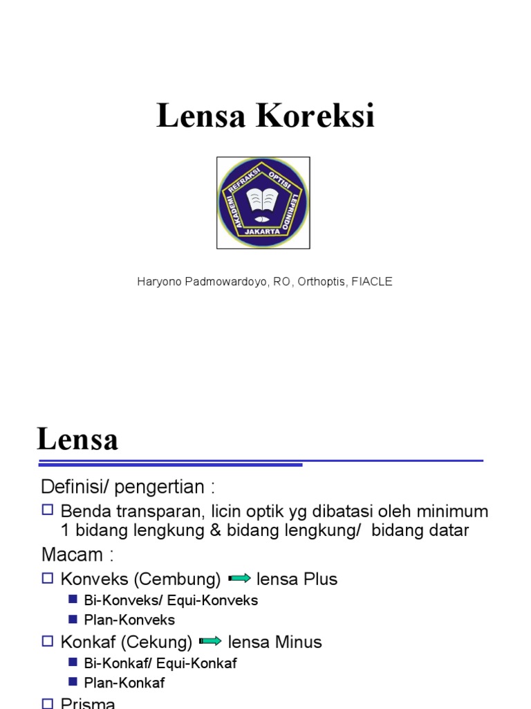 Lensa Koreksi Optics Science Mathematics