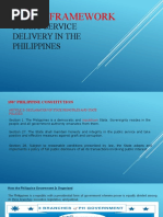 Legal Framework: Public Service Delivery in The Philippines