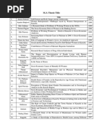 M.A Thesis Title: S. # Researcher Title Year