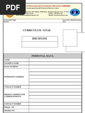 Blank CV Format