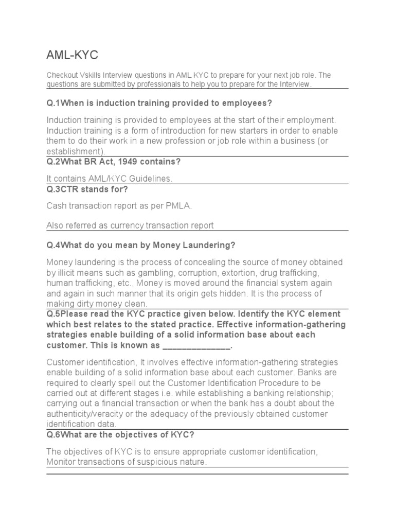 Aml Kyc | PDF | Money Laundering | Policy
