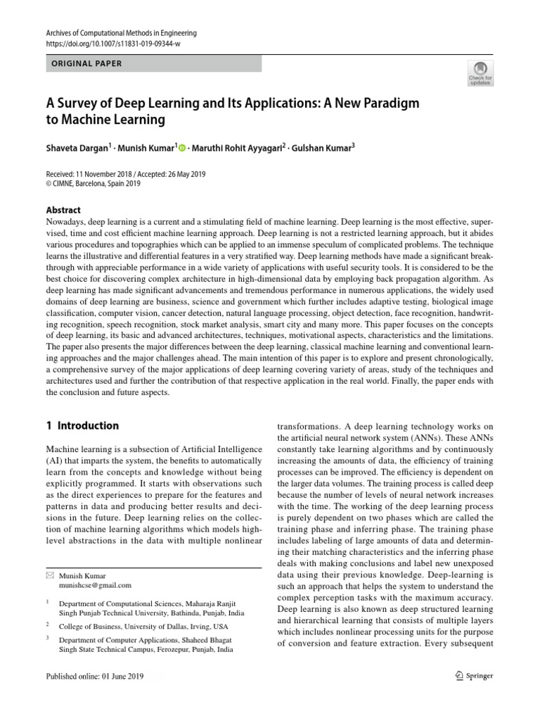 A Survey of Deep Learning and Its Applications - A New Paradigm To ...