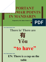 IMPORTANT GRAMMAR POINTS IN MANDARIN Genyo