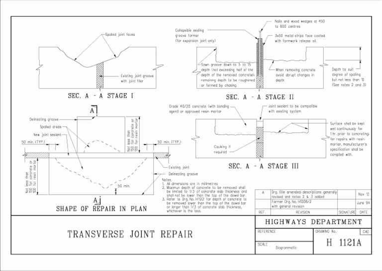 Transverse Joint Repair PDF Concrete Materials