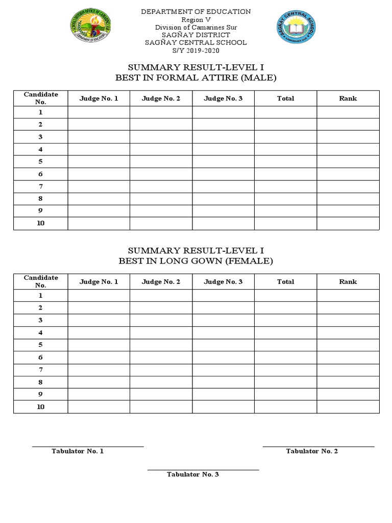Sagñay Central School Attire Awards 2019 | PDF | Nonverbal ...