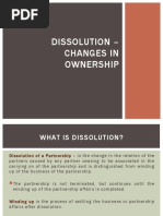 Dissolution - Changes in Ownership